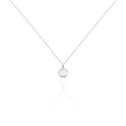 Collier Argent Blanc Lehunnus Oxyde De Zirconium