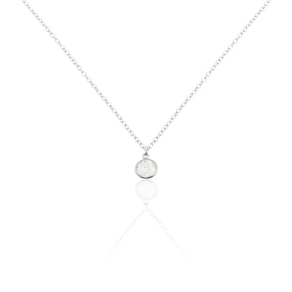 Collier Argent Blanc Lehunnus Oxyde De Zirconium