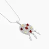 Collier Argent Blanc Lorena Ambre