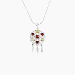 Collier Argent Blanc Lorena Ambre