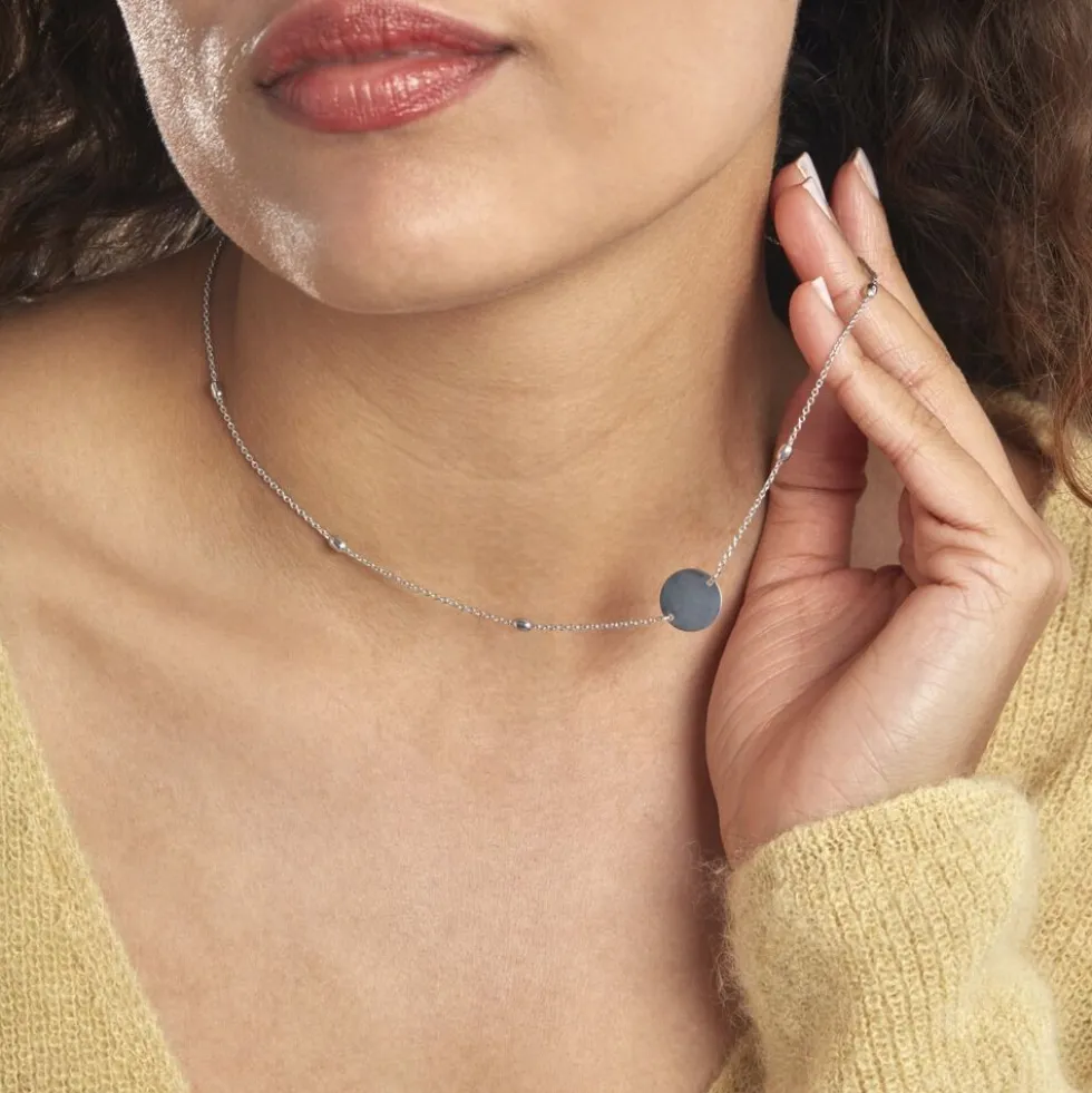 Collier Argent Blanc Monca