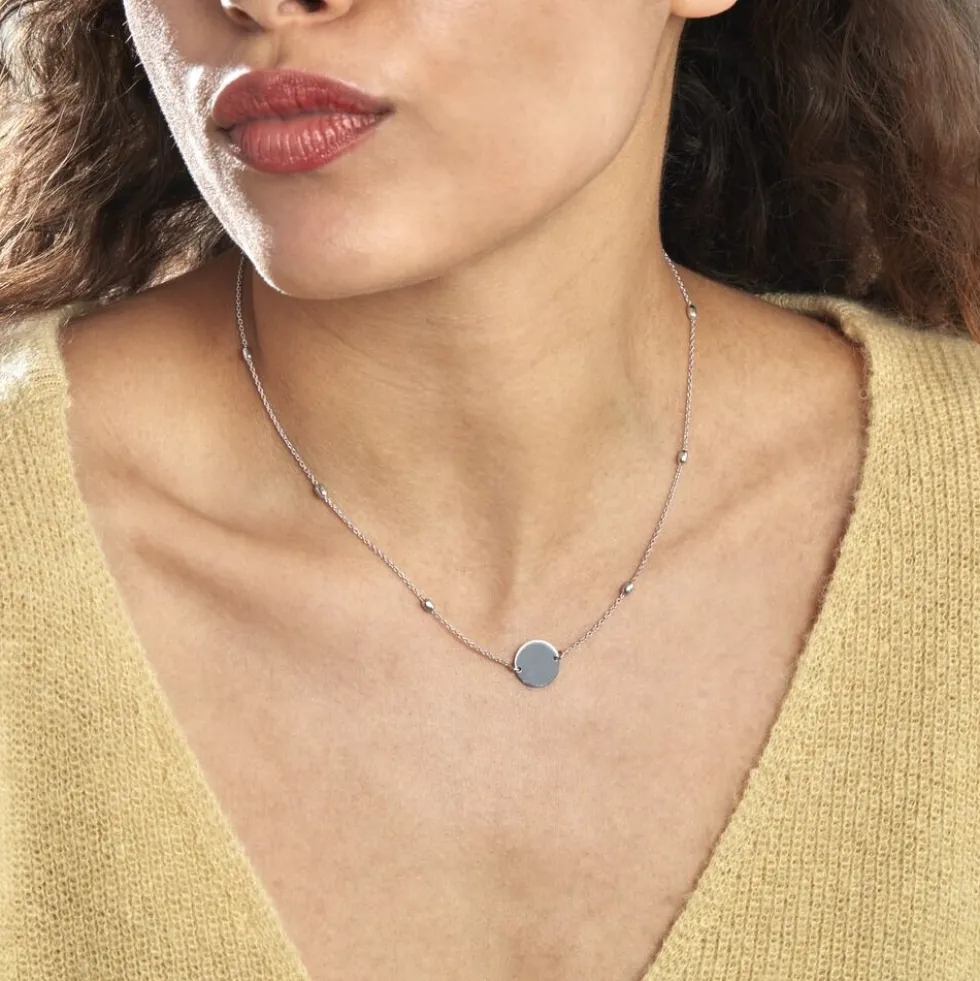 Collier Argent Blanc Monca
