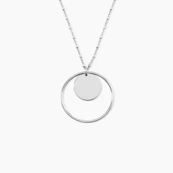 Collier Argent Blanc Ortensia