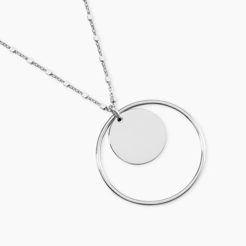 Collier Argent Blanc Ortensia