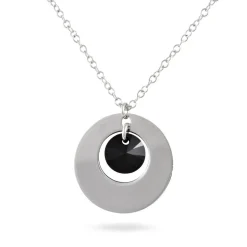 Collier Argent Blanc Pierre De Synthese