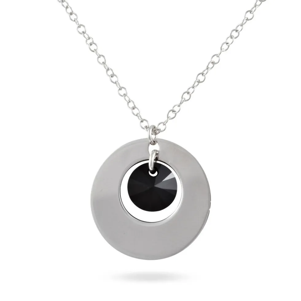 Collier Argent Blanc Pierre De Synthese