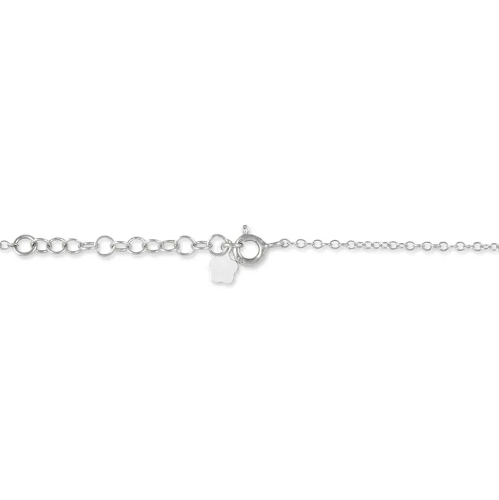 Collier Argent Blanc Pierre De Synthese