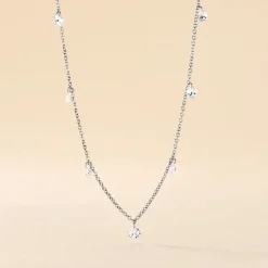 Collier Argent Collie Argent Blanc Oxyde