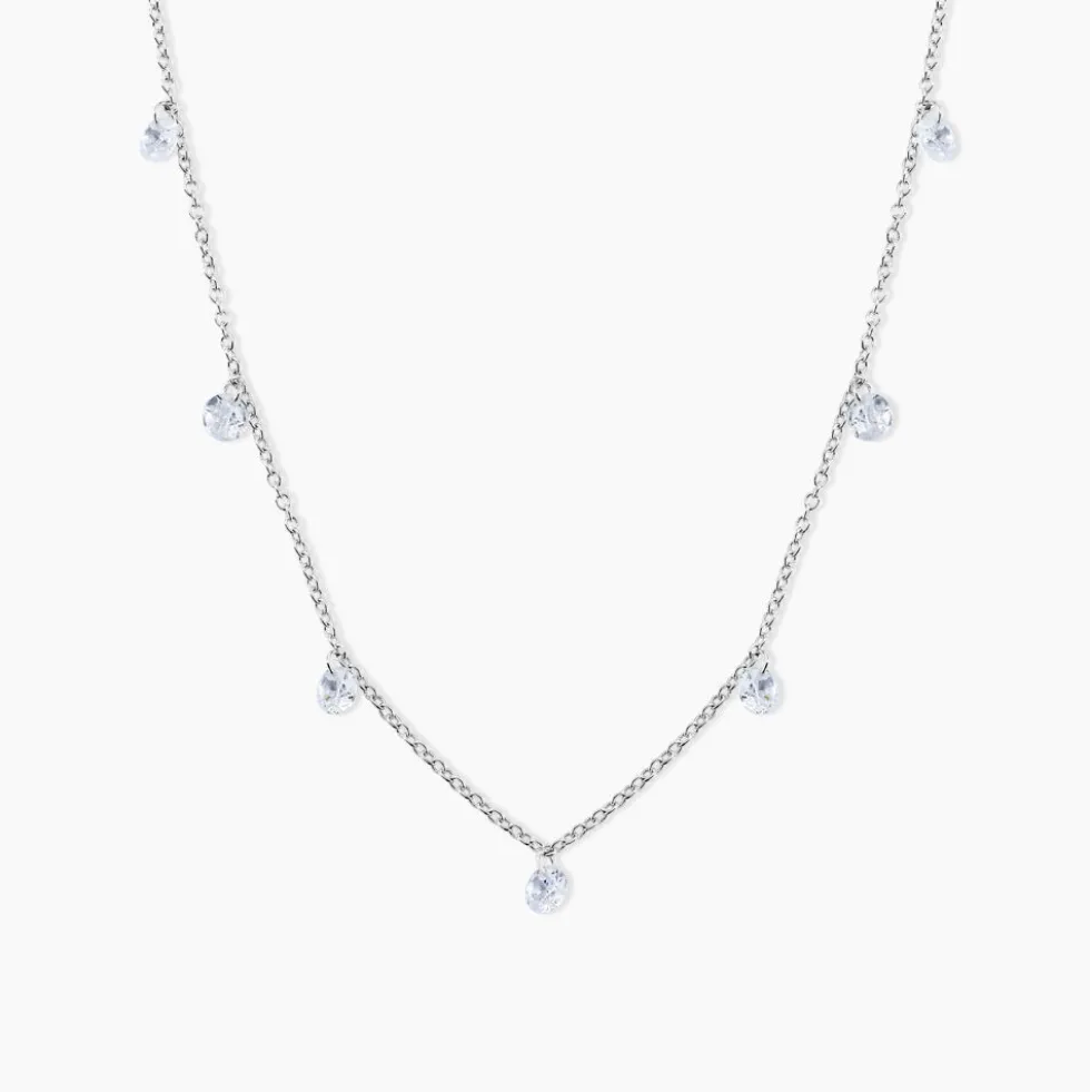 Collier Argent Collie Argent Blanc Oxyde