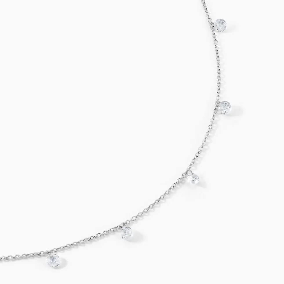 Collier Argent Collie Argent Blanc Oxyde