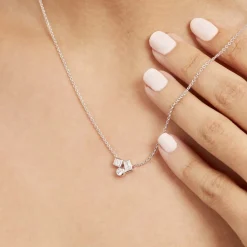 Collier Argent Duredle Oxydes De Zirconium