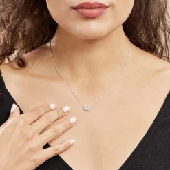 Collier Argent Lubin Oxydes De Zirconium