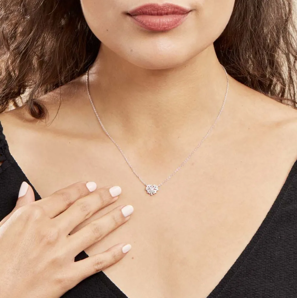 Collier Argent Lubin Oxydes De Zirconium