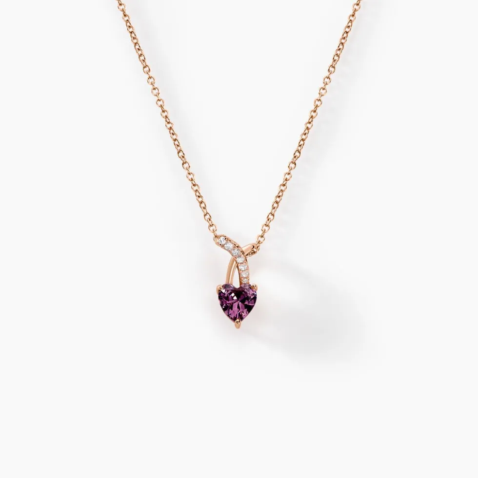 Collier Argent Rose Avalon Oxyde De Zirconium