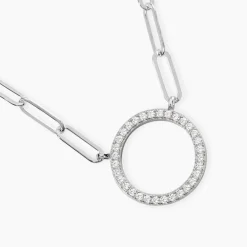 Collier Argent Sadoc Oxydes De Zirconium