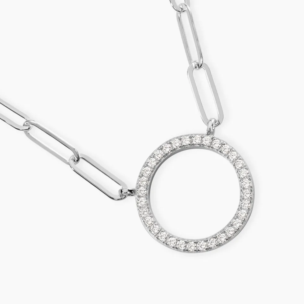 Collier Argent Sadoc Oxydes De Zirconium