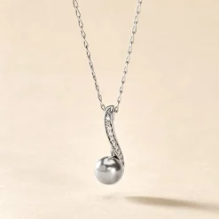 Collier Armance Argent Blanc Perle D'imitation Oxyde