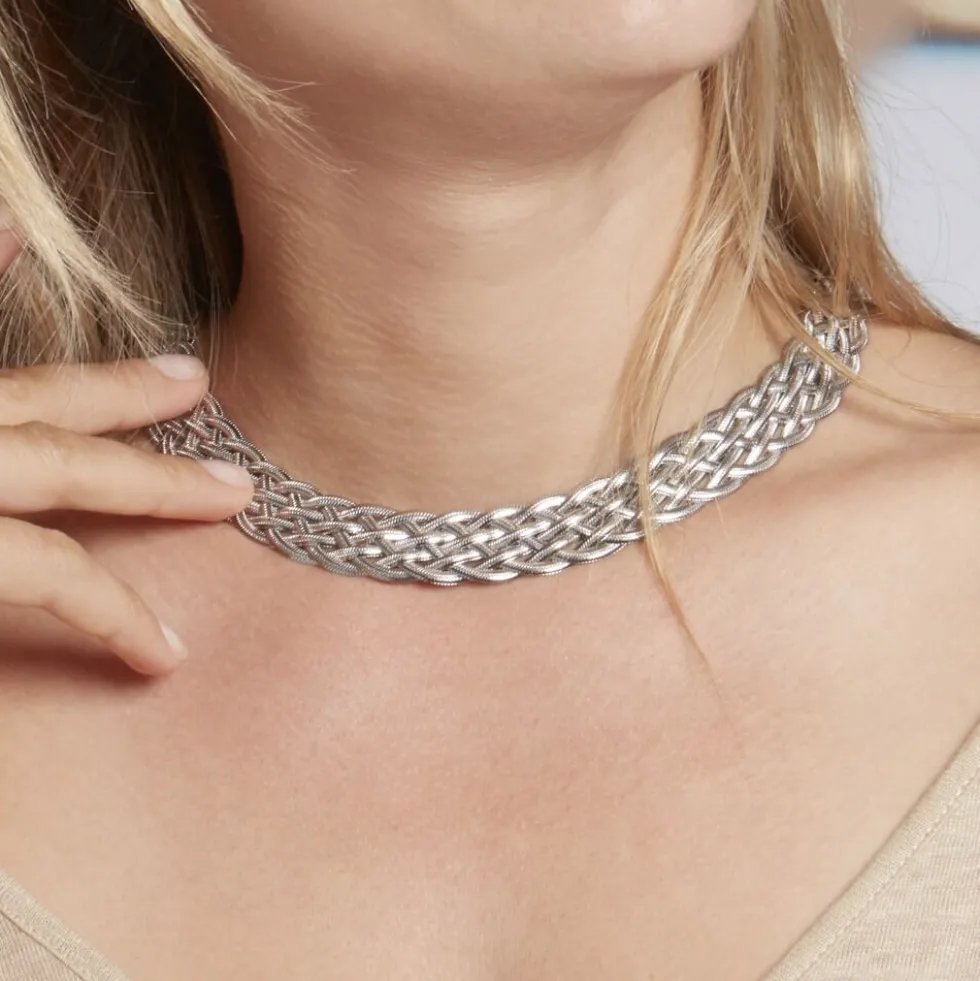 Collier Armella Maille Anglaise Acier Blanc