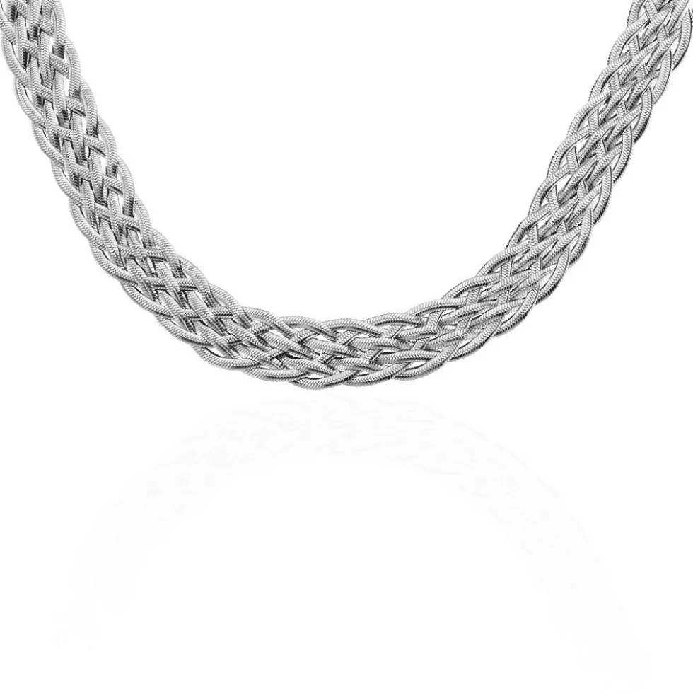 Collier Armella Maille Anglaise Acier Blanc