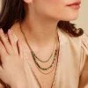 Collier Athena Acier Doré Jaspe Africain