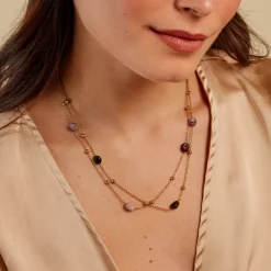 Collier Athena Acier Jaune Tourmaline