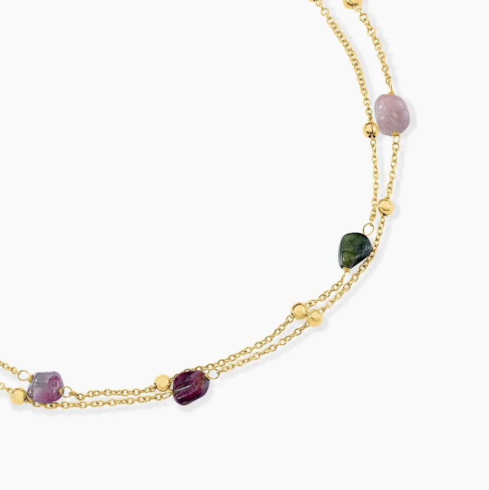 Collier Athena Acier Jaune Tourmaline