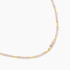 Collier Athena Acier Jaune Pierre De Synthese Turquoise