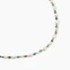 Collier Athena Acier Jaune Turquoise