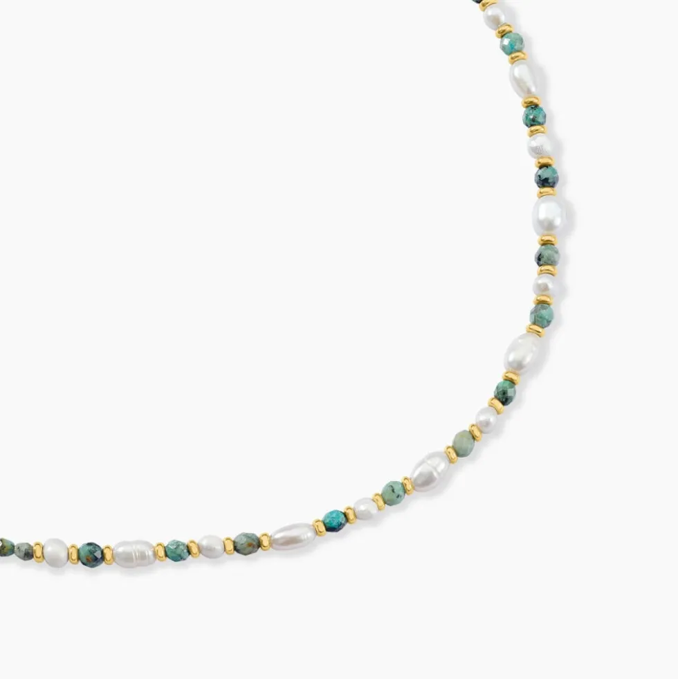 Collier Athena Acier Jaune Turquoise