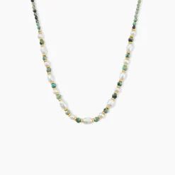 Collier Athena Acier Jaune Turquoise