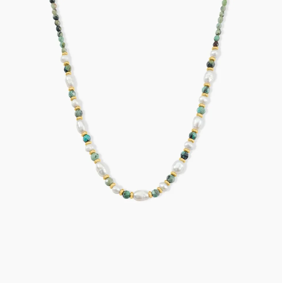 Collier Athena Acier Jaune Turquoise