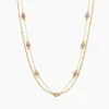 Collier Athena Acier Jaune Rhodochrosite