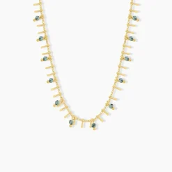 Collier Athena Acier Jaune Turquoise