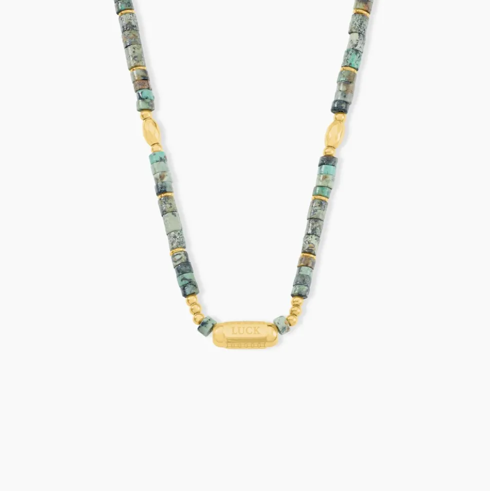 Collier Athena Acier Jaune Turquoise