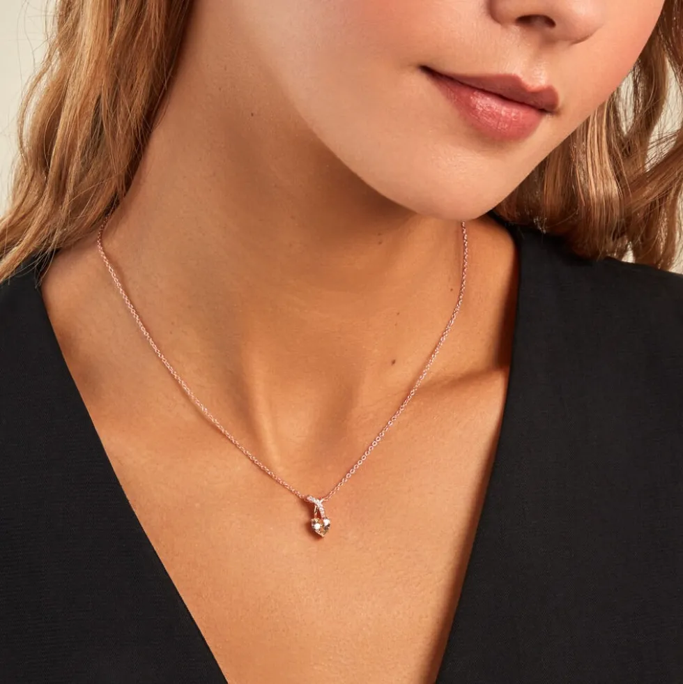 Collier Avalon Argent Rose Oxyde De Zirconium