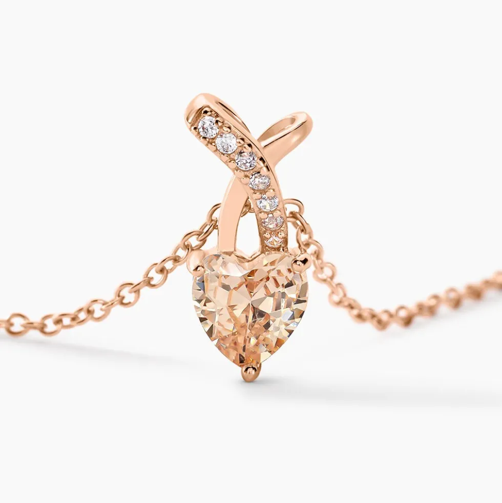 Collier Avalon Argent Rose Oxyde De Zirconium