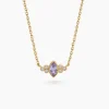 Collier Azel Plaque Or Jaune Oxyde De Zirconium