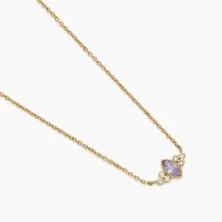 Collier Azel Plaque Or Jaune Oxyde De Zirconium