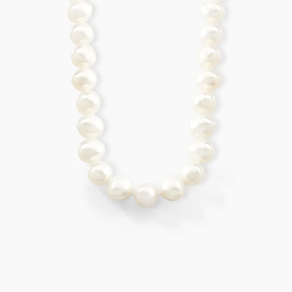 Collier Baroque Or Jaune Perle De Culture