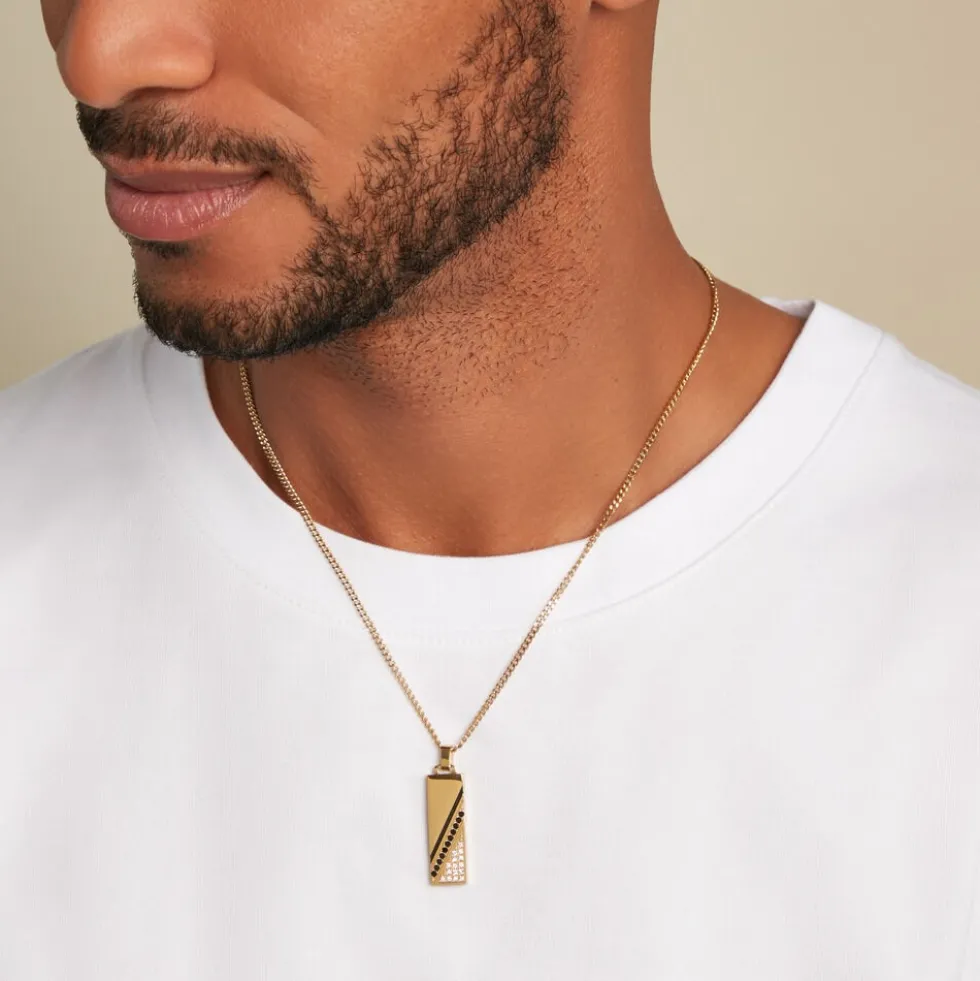 Collier Bartev Acier Jaune Cristal