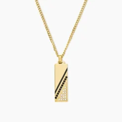 Collier Bartev Acier Jaune Cristal