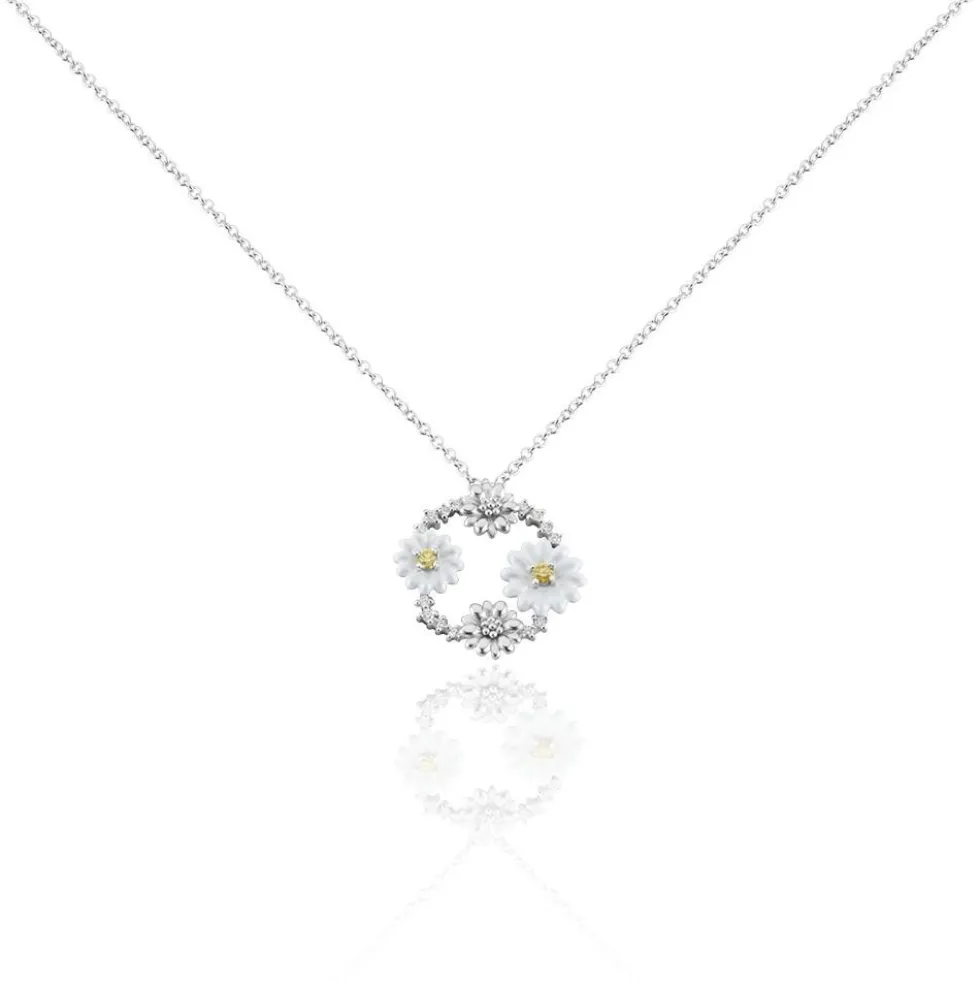 Collier Basil Argent Blanc Oxyde De Zirconium
