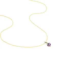 Collier Bertille Or Jaune Amethyste Et Oxyde De Zirconium