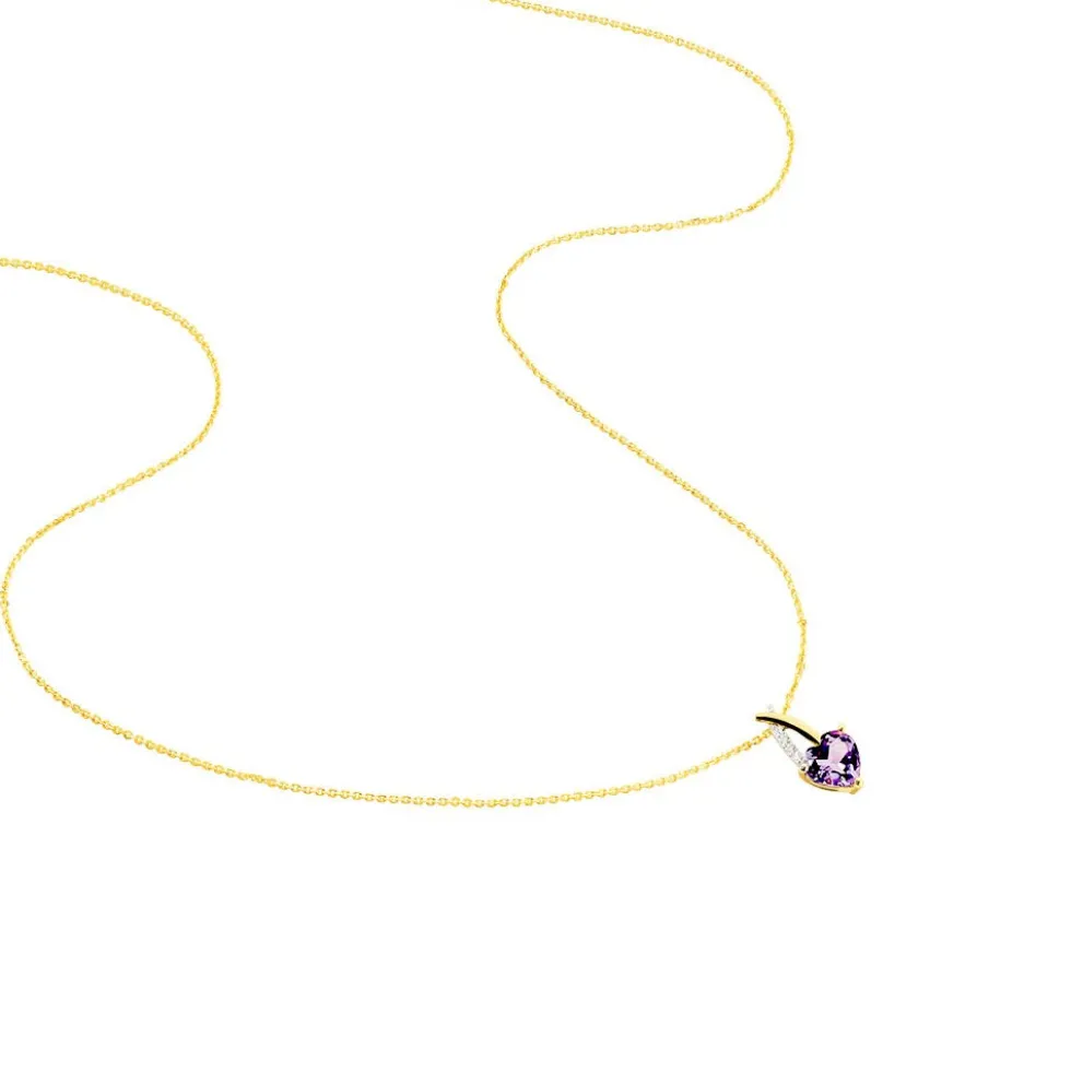 Collier Bertille Or Jaune Amethyste Et Oxyde De Zirconium