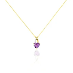 Collier Bertille Or Jaune Amethyste Et Oxyde De Zirconium