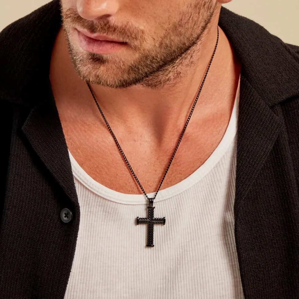 Collier Black Love Acier Bicolore
