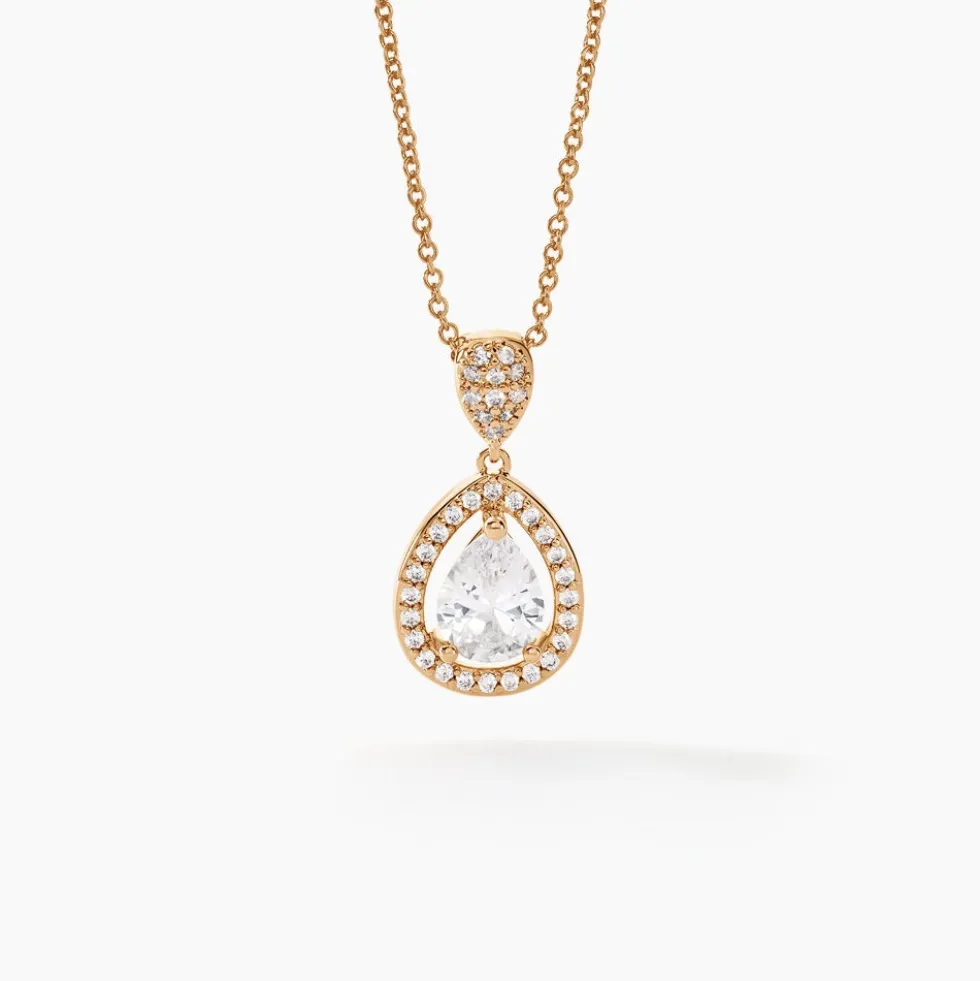 Collier Brigita Plaqué Or Jaune Oxyde De Zirconium