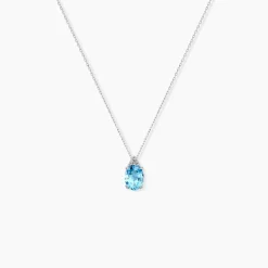 Collier Britney Or Blanc Topaze Et Oxyde De Zirconium