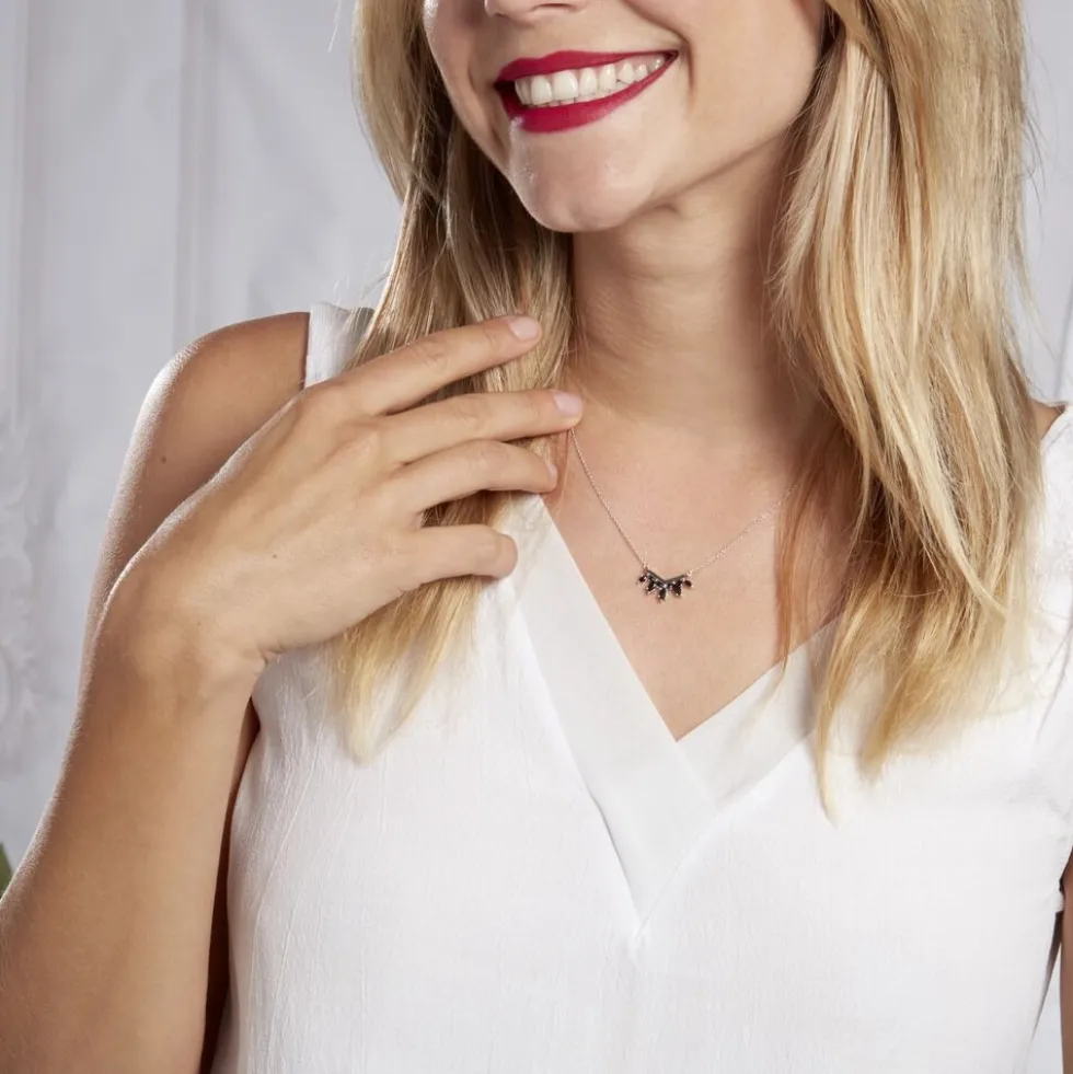 Collier Calixa Argent Blanc Oxyde De Zirconium