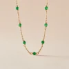 Collier Calliope Plaqué Or Doré Agate